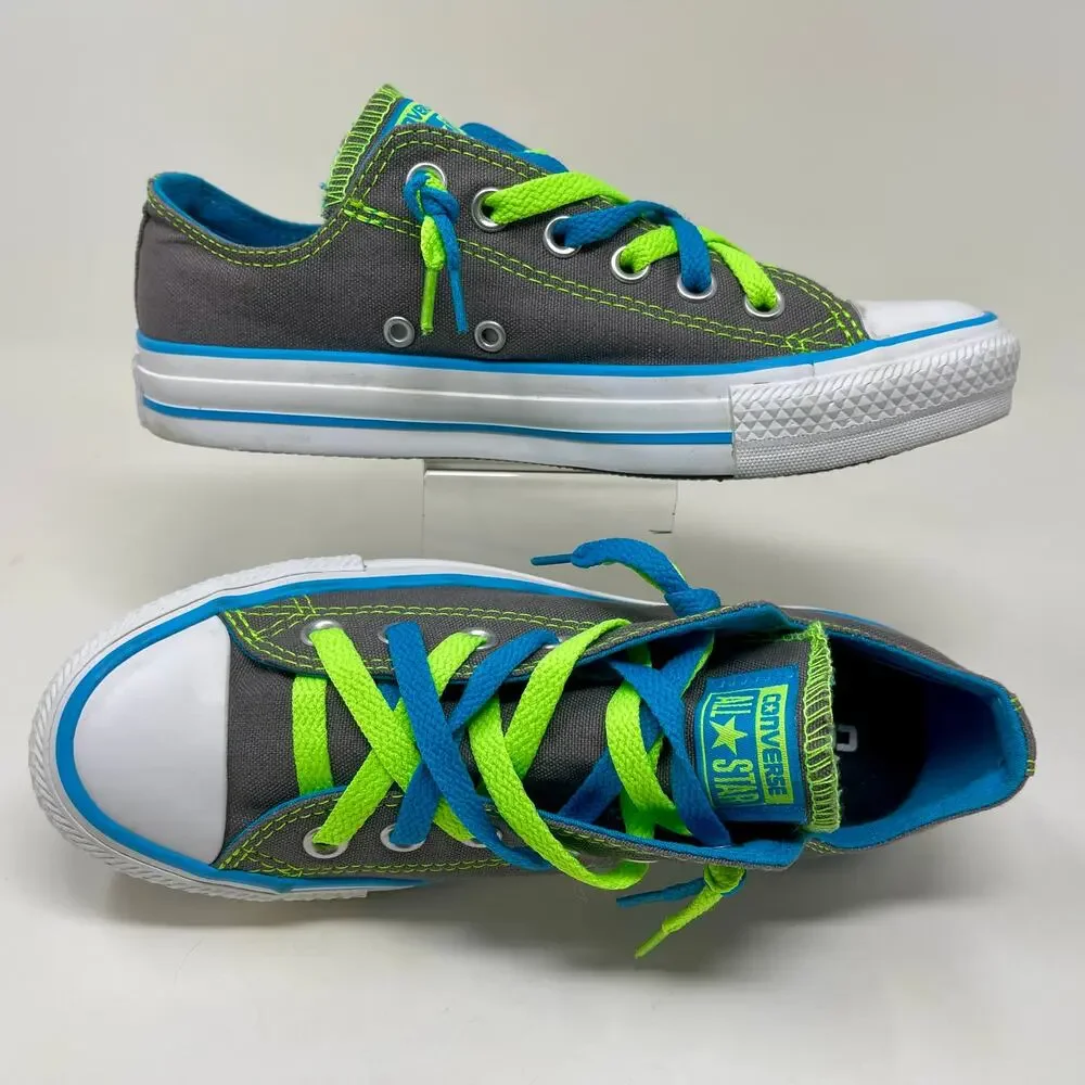 Converse All Star Kriss Cross Sneakers Womens Sz 7 Sporty Gray White J.6.8